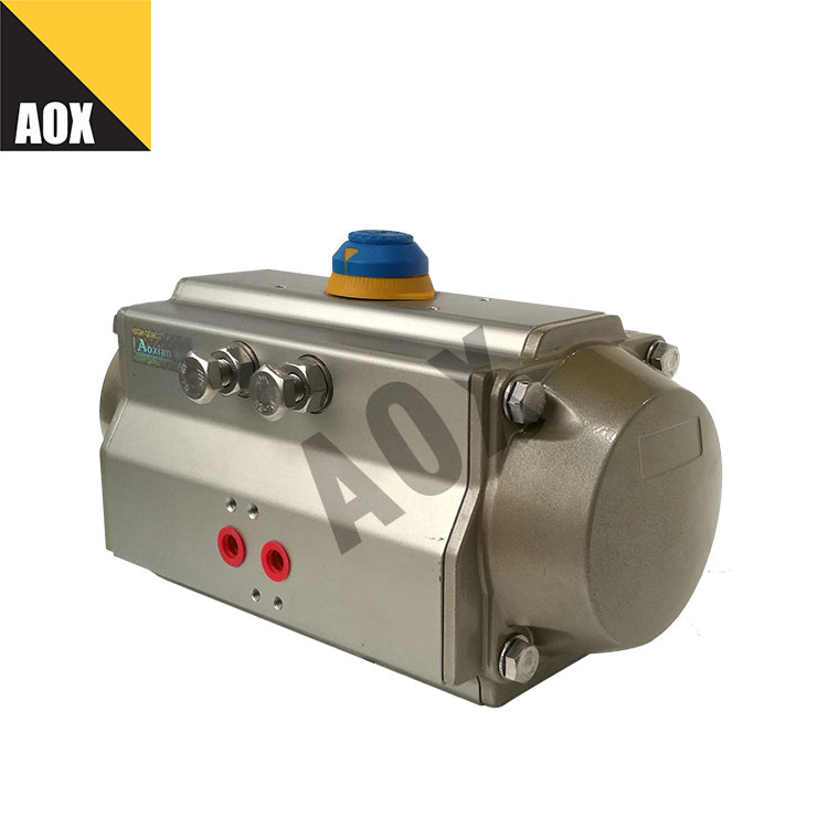 Small single acting pneumatic rotary actuator