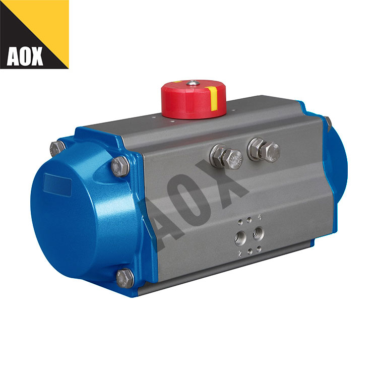 Small spring return pneumatic rotary actuator